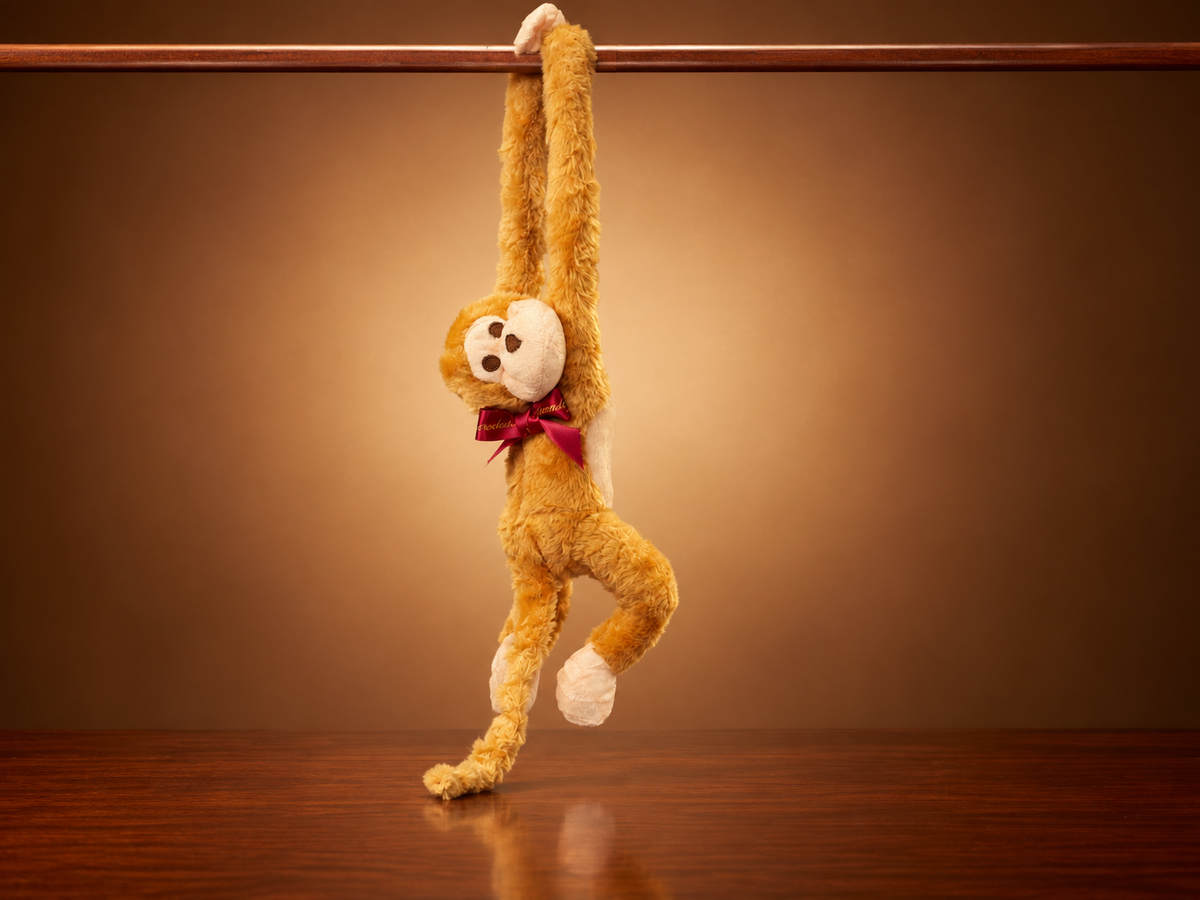 Stanley Chocolate Factory Hanging Plush Monkey – Tan