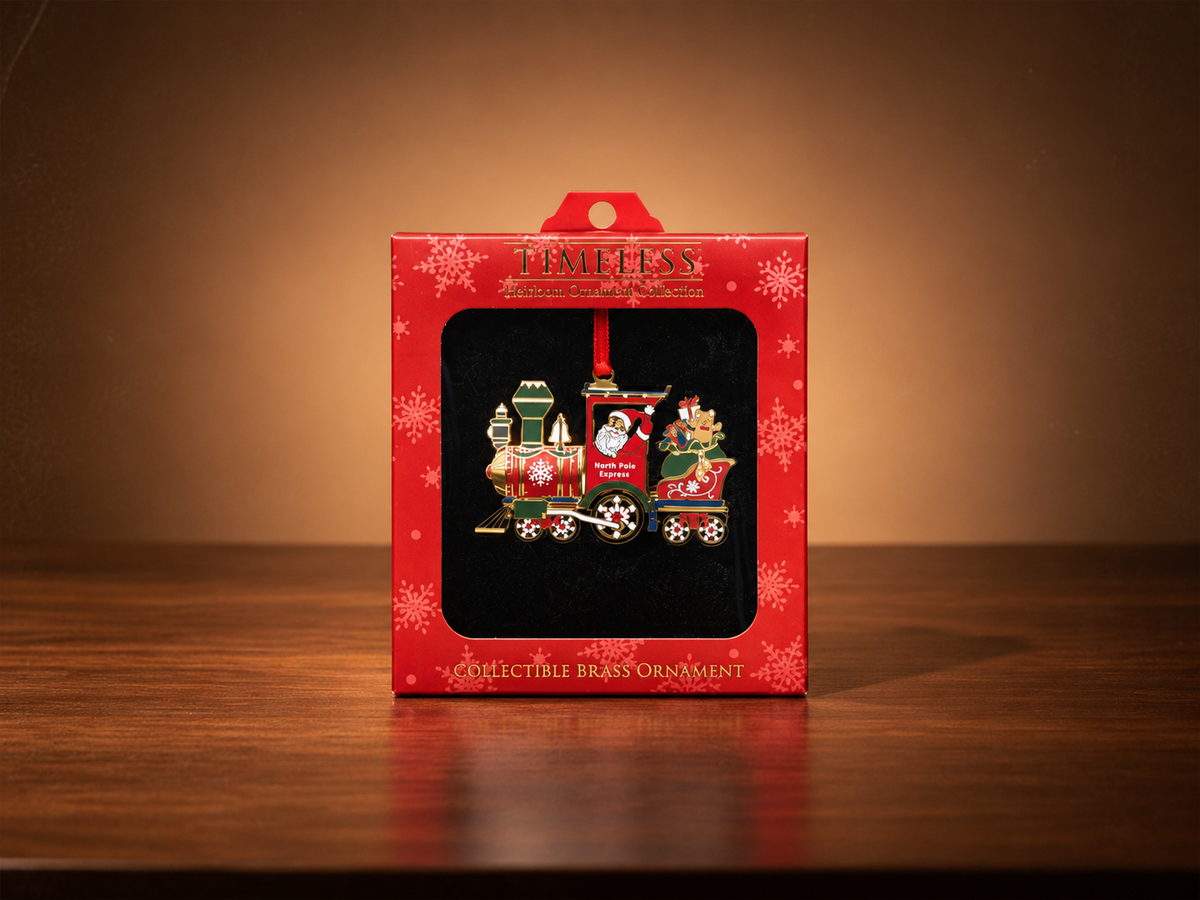 North Pole Express Collectible Brass Christmas Ornament