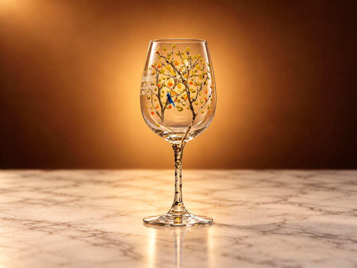 Hand Painted Wine Glass