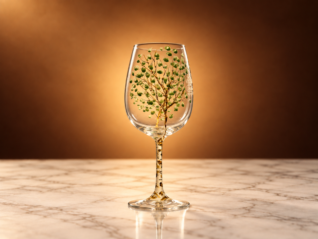 Hand Painted Wine Glass
