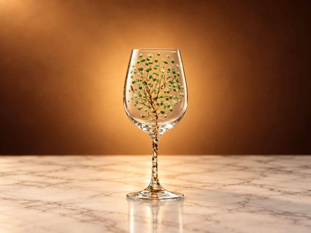 Hand Painted Wine Glass