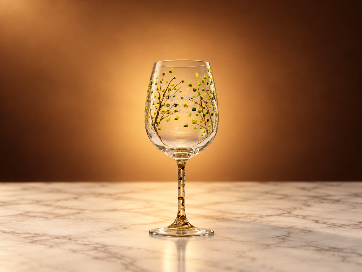 Hand Painted Wine Glass