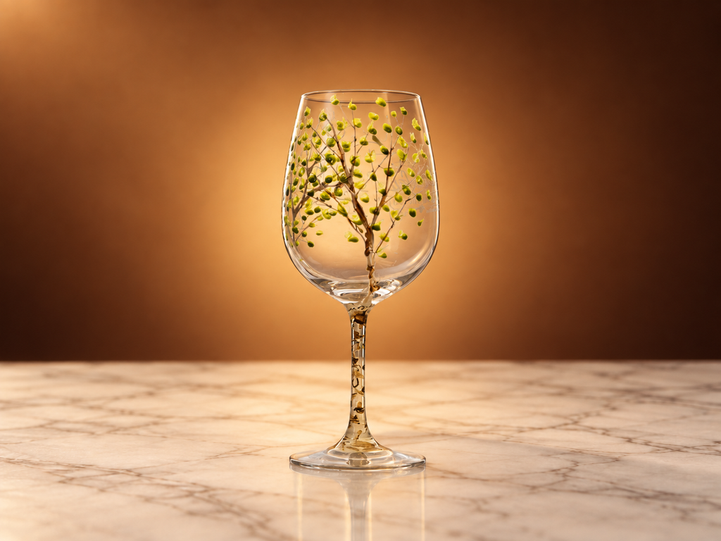 Hand Painted Wine Glass