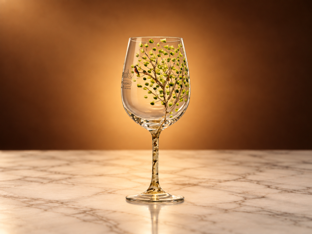 Hand Painted Wine Glass